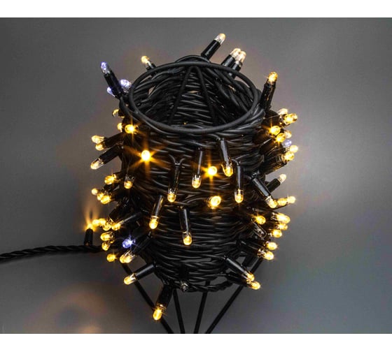 Изображение товара Гирлянда TEAMPROF Нить 10 м, 24В, флэш, теплый белый, черная резина TPF-S10CF-24V-RB/WW