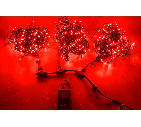 Изображение товара Гирлянда TEAMPROF 3 Нити по 20 м, флэш, красный TPF-S3х20F-B/R