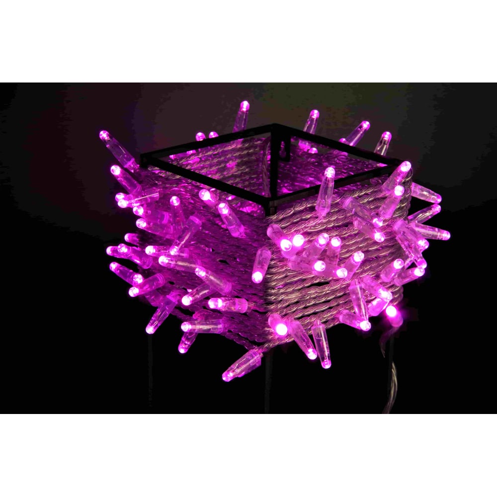 Изображение товара Гирлянда TEAMPROF Нить 10 м, 24В, колпачок, розовый, прозрачный провод TPF-S10C-24V-CT/P