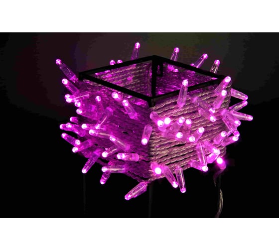 Изображение товара Гирлянда TEAMPROF Нить 10 м, 24В, колпачок, розовый, прозрачный провод TPF-S10C-24V-CT/P