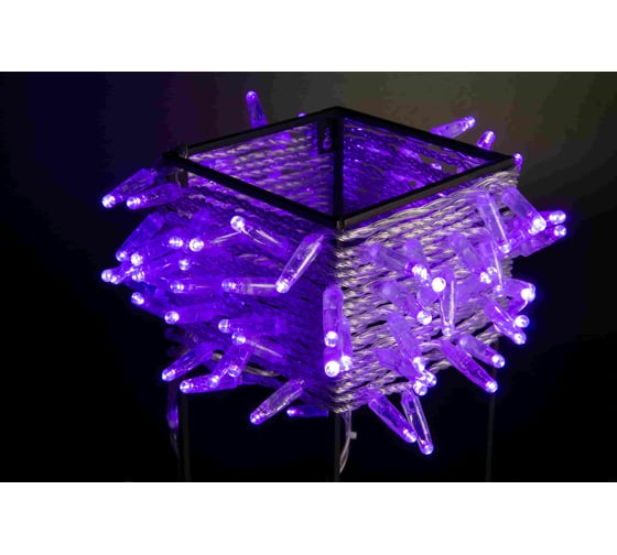 Изображение товара Гирлянда TEAMPROF Нить 10 м, 24В, колпачок, фиолетовый, прозрачный провод TPF-S10C-24V-CT/V