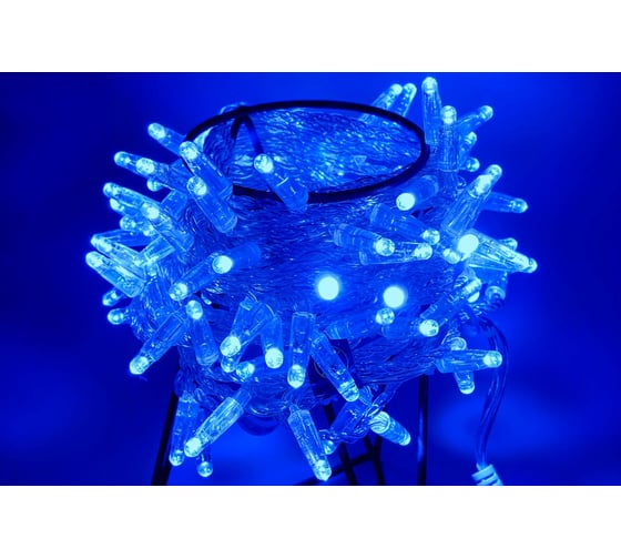 Изображение товара Гирлянда TEAMPROF Нить 10 м, 24В, колпачок, синий, прозрачный провод TPF-S10C-24V-CT/B