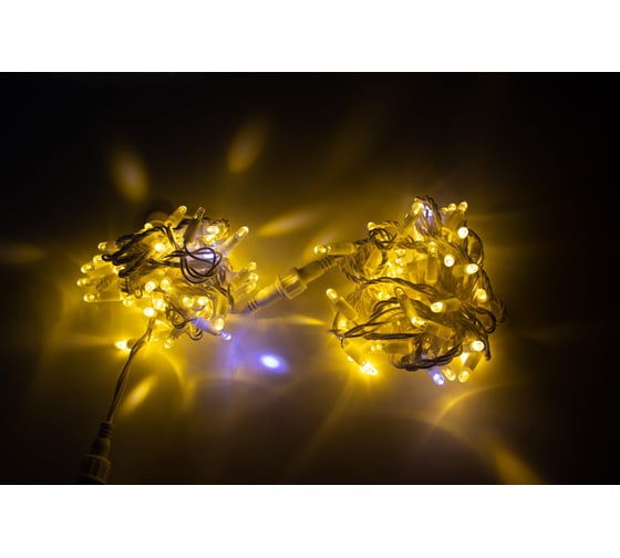 Изображение товара Гирлянда TEAMPROF Нить 10 м, 220В, флэш, колпачок, теплый белый, белый провод TPF-S10CF-220V-CW/WW