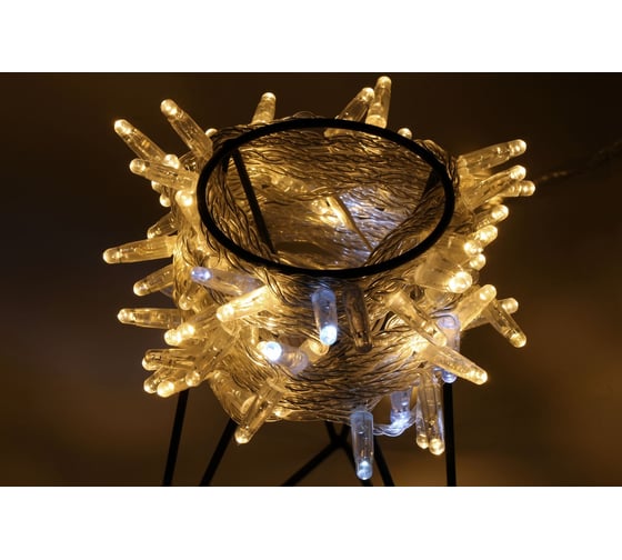 Изображение товара Гирлянда TEAMPROF Нить 10 м, 24В, флэш, колпачок, теплый белый, прозрачный провод TPF-S10CF-24V-CT/WW