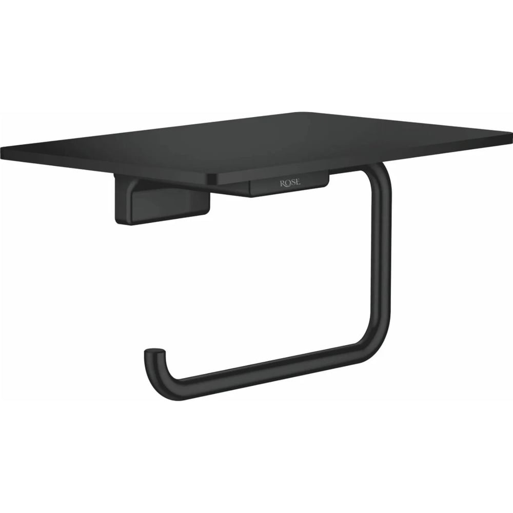 Изображение товара Держатель для туалетной бумаги Rose RG1805H с полочкой, латунь, черный