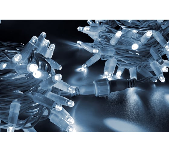 Изображение товара Гирлянда TEAMPROF Нить 10 м, 220В, флэш, колпачок, белый, белый провод TPF-S10CF-220V-CW/W