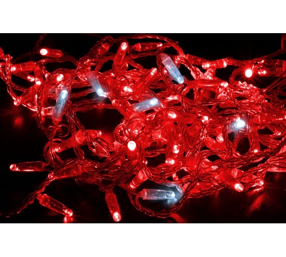 Изображение товара Гирлянда TEAMPROF Нить 10 м, 220В, флэш, колпачок, красный, прозрачный провод TPF-S10CF-220V-CT/R