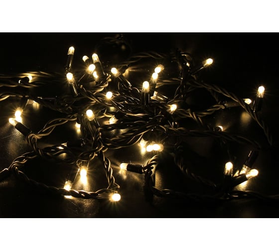 Изображение товара Гирлянда TEAMPROF Нить 10 м, 220В, теплый белый, черная резина TPF-S10C-220V-RB/WW