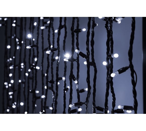 Изображение товара Гирлянда TEAMPROF Нить 20 м, 220В, колпачок, белый, черный провод TPF-T20C2-CB/W