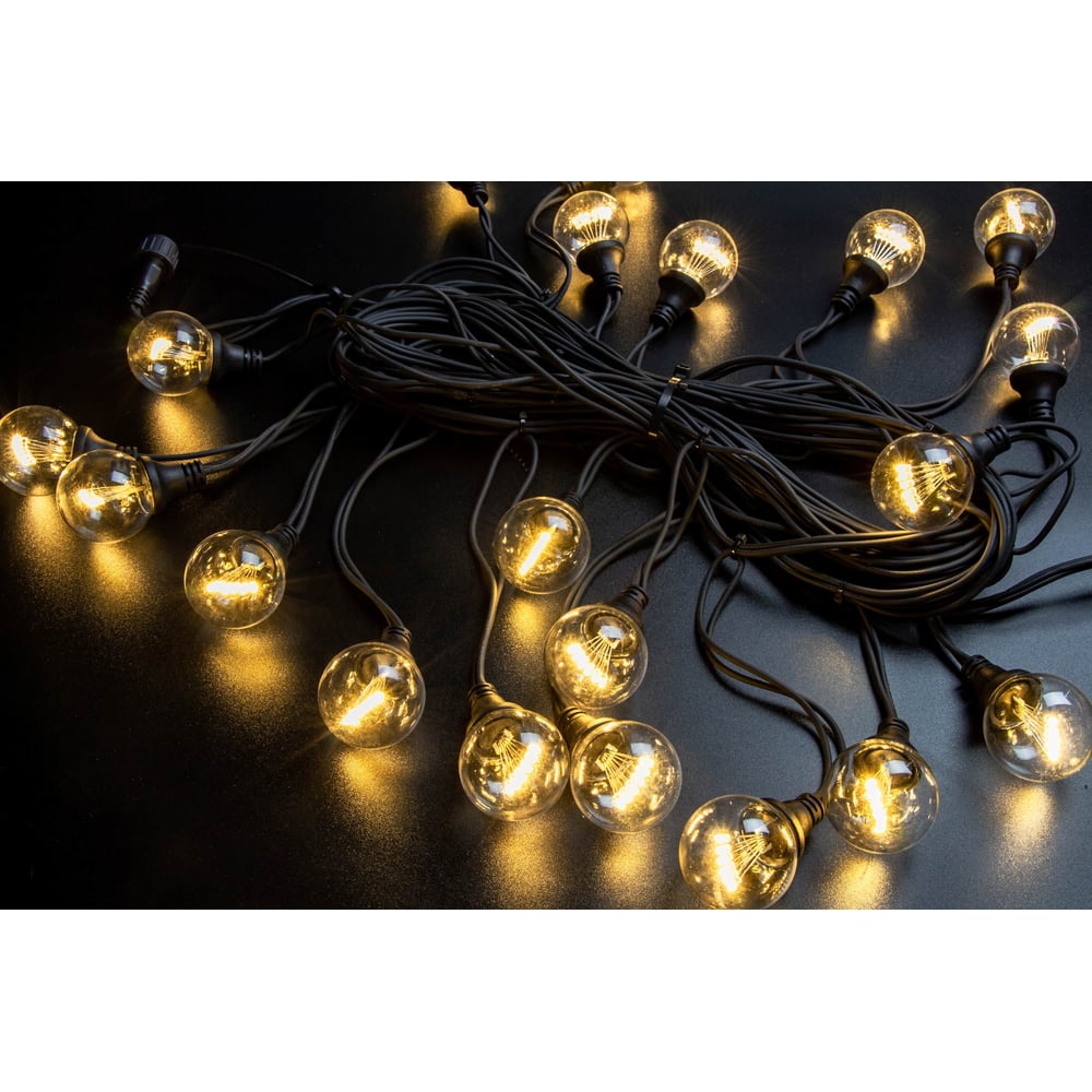 Изображение товара Гирлянда TEAMPROF Винтаж теплый белый 10м 20 ламп IP65