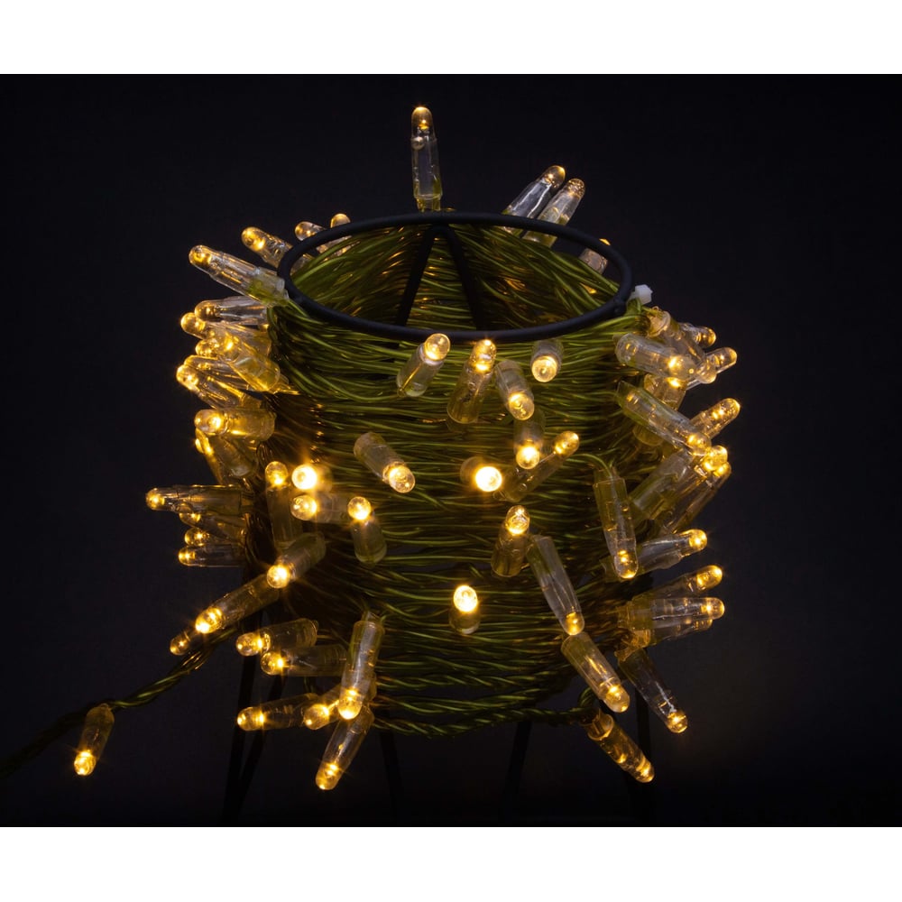 Изображение товара Гирлянда TEAMPROF Нить 10 м 24В теплый белый золотой провод IP65 улица и дом