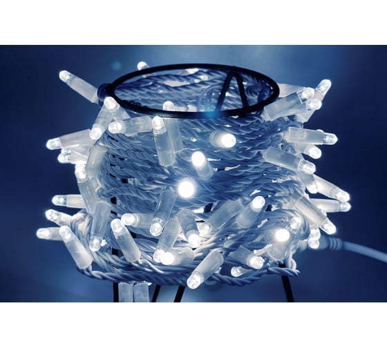 Изображение товара Гирлянда TEAMPROF Нить 10 м, 24В, колпачок, белый, белый провод TPF-S10C-24V-CW/W