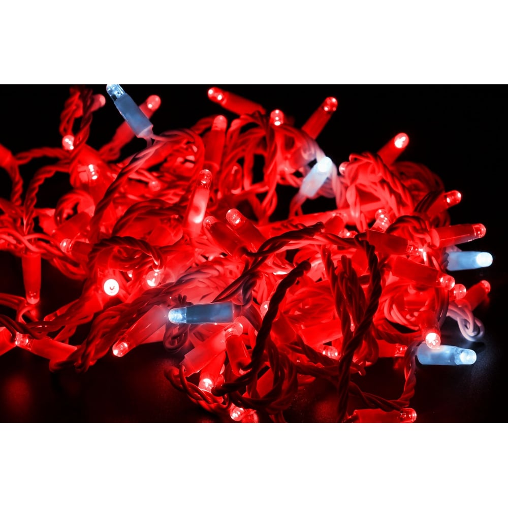 Изображение товара Гирлянда TEAMPROF Нить 10 м 220В с эффектом мерцания красный цвет IP65