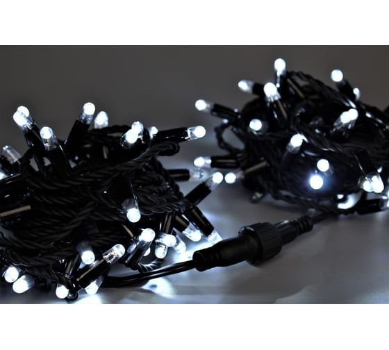 Изображение товара Гирлянда TEAMPROF Нить 10 м, 220В, флэш, белый, черная резина 2,3мм TPF-S10CF-220V-SRB/W