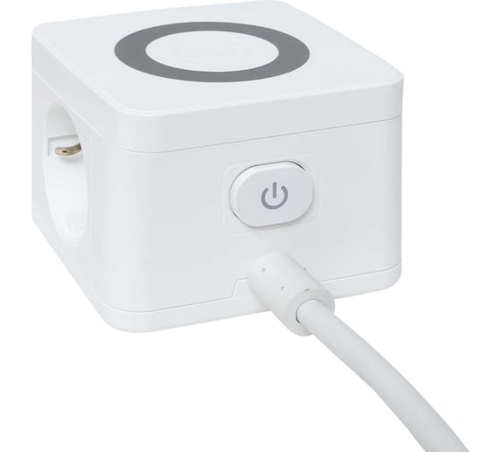 Изображение товара Удлинитель EKF "Куб" 2 гнезда 3USB 2,4А+зарядное устройство 1,3 метра 1мм2 UBA-CUB-3-WC