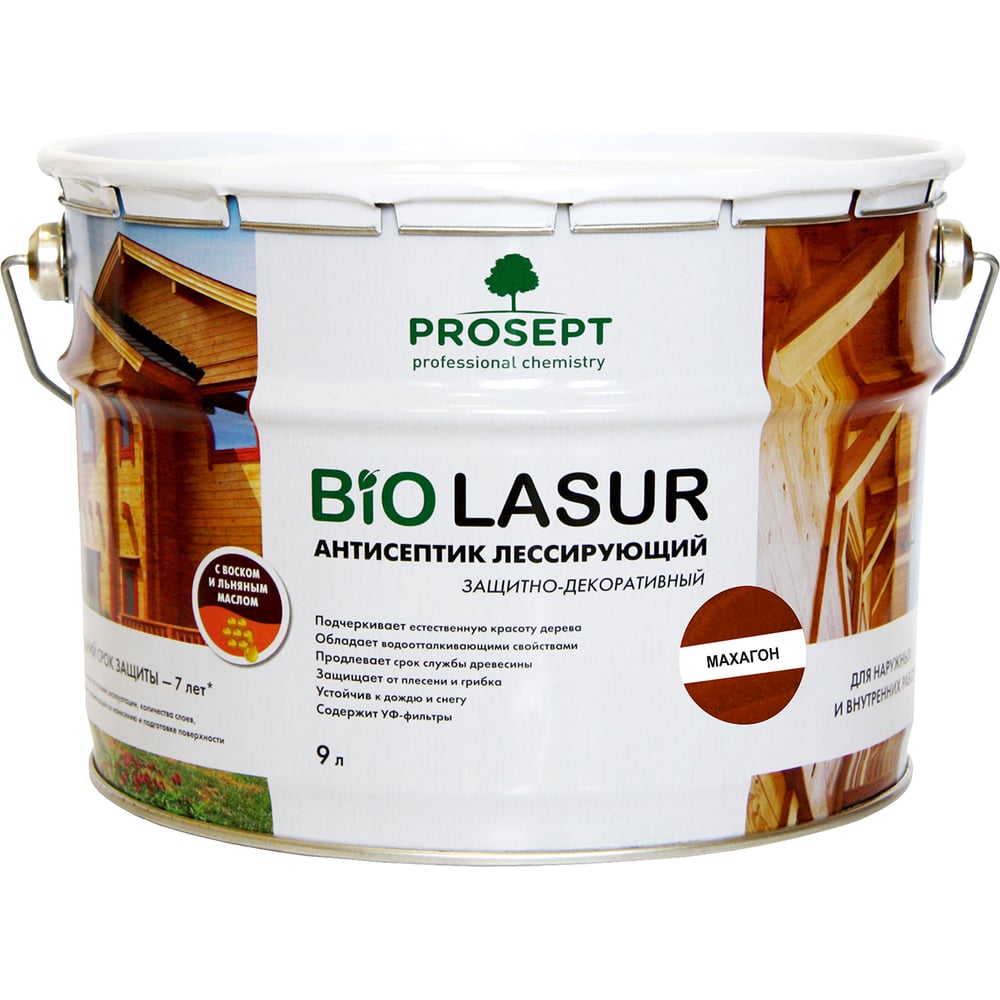 Лессирующий защитно-декоративный пропитка PROSEPT BIO LASUR 038-9