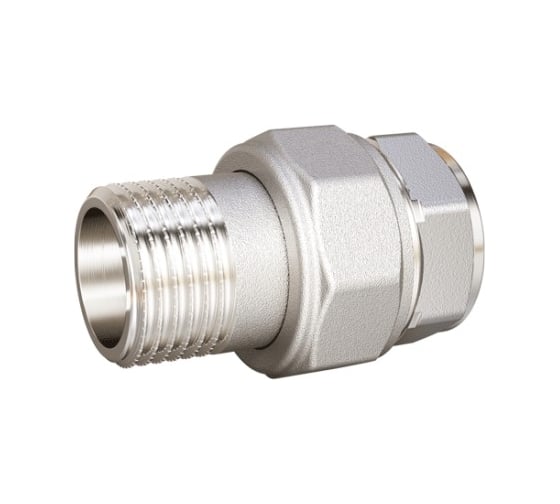 Изображение товара Разъемный сгон LD (американка) dn20 (3/4") вр/нр латунь никель .67.520.20 LD.67.520.20