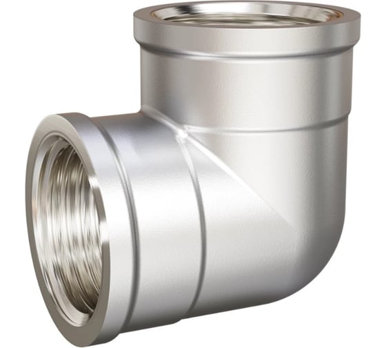 Изображение товара Угол LD 90 гр d25 (1") вр/вр латунь никель LD.67.512.25