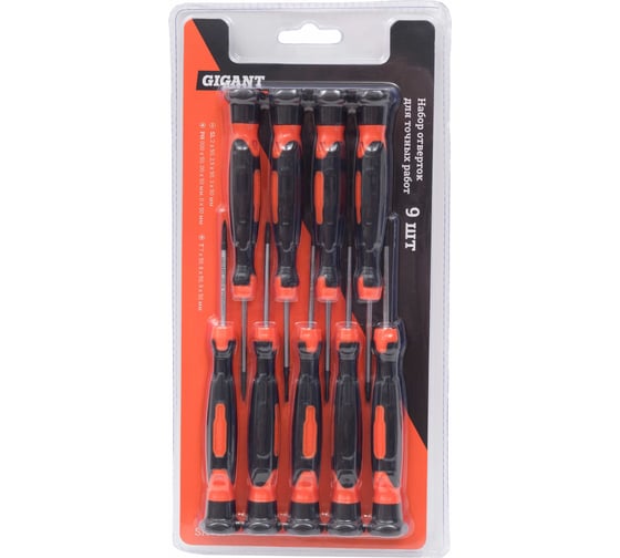 Изображение товара Набор отверток для точных работ 9 штук Gigant SHT310
