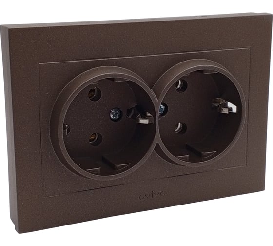 Изображение товара 2-ая розетка с заземлением Ovivo GRANO, мокка, 400-190300-907