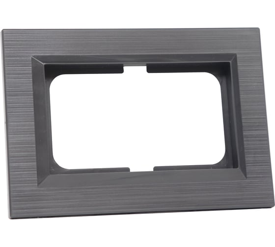 Изображение товара Рамка для 2-ой розетки без заземления Ovivo QUANTUM, рифленая, серый магнит 405-310000-267