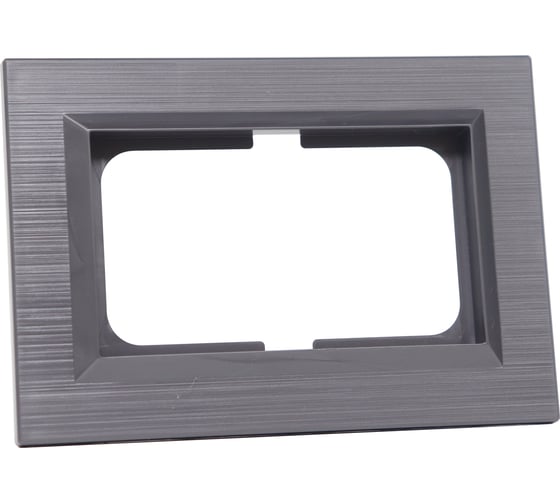 Изображение товара Рамка для 2-ой розетки без заземления Ovivo QUANTUM, рифленая, сталь 405-340000-267