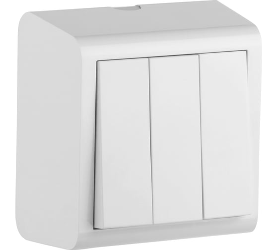 Изображение товара 3-клавишный выключатель Ovivo NIVO, ОУ, белый, 402-010000-254