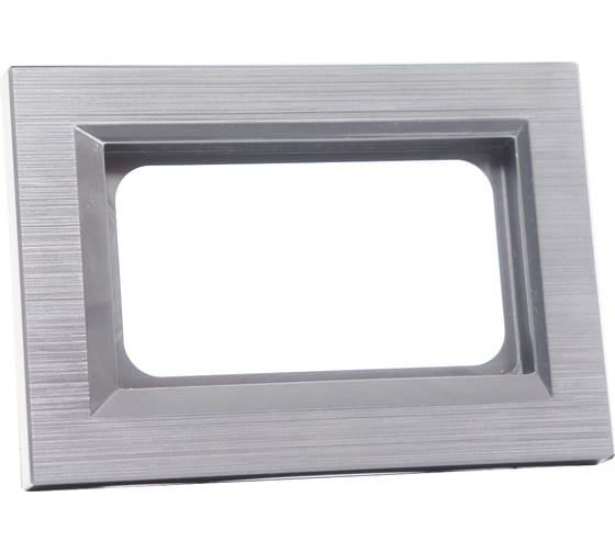 Изображение товара Рамка для 2-ой розетки с заземлением Ovivo QUANTUM, рифленая, серебро 405-320000-266