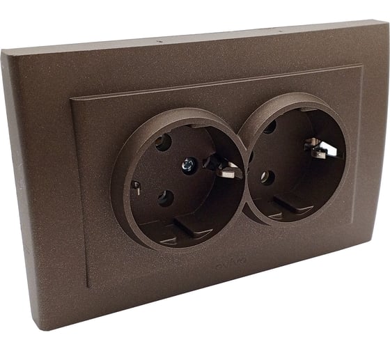 Изображение товара 2-ая розетка с заземлением Ovivo MINA, мокка, 401-190300-907