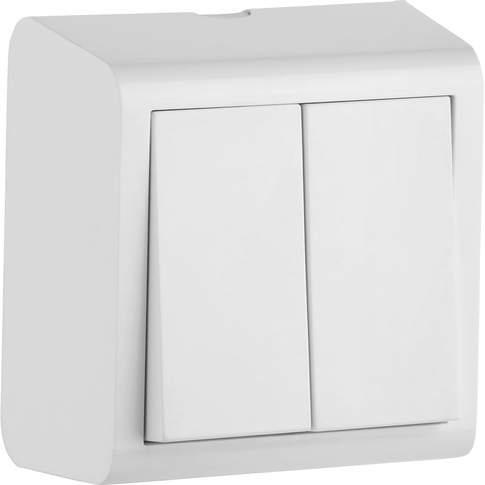 Изображение товара 2-клавишный выключатель Ovivo NIVO белый для освещения IP20