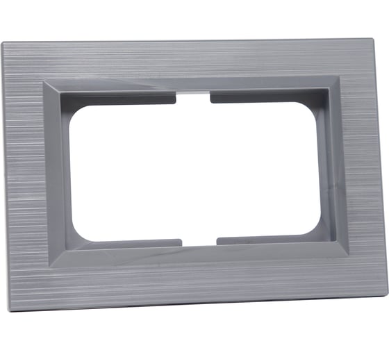 Изображение товара Рамка для 2-ой розетки без заземления Ovivo QUANTUM, рифленая, серебро 405-320000-267
