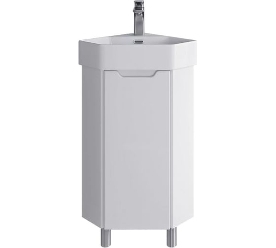 Изображение товара Напольная угловая тумба для ванной комнаты Sanstar лайн, с раковиной лайн 35, белая 399.1-1.4.1.КЛАЙ