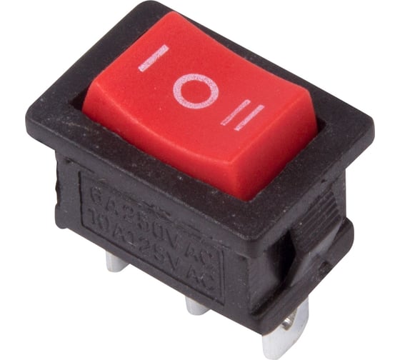 Изображение товара Клавишный переключатель REXANT 250v 6а (3с) on-off-on красный с нейтралью mini (rwb-205, sc-768) 36-2144