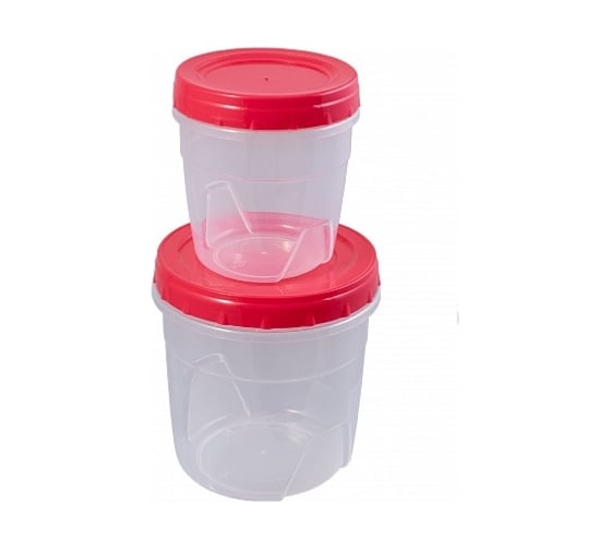 Изображение товара Банки Полимербыт 2 шт, 0.5 л, 1.0 л, с закручивающейся крышкой 434320200