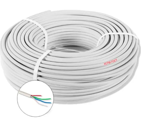 Изображение товара Кабель для пожарной и охранной сигнализации ПРОВОДНИК КСПВ 4x0.64 мм2, 15м OZ67823L15