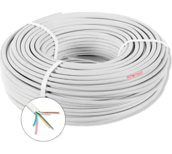 Изображение товара Кабель для пожарной и охранной сигнализации ПРОВОДНИК кспв 6x0.5 мм2, 50м OZ67779L50