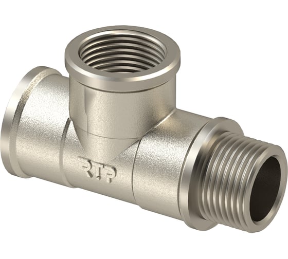 Изображение товара Тройник RTP латунь, внутренняя/внутренняя/наружная резьба 3/4", никель 42251