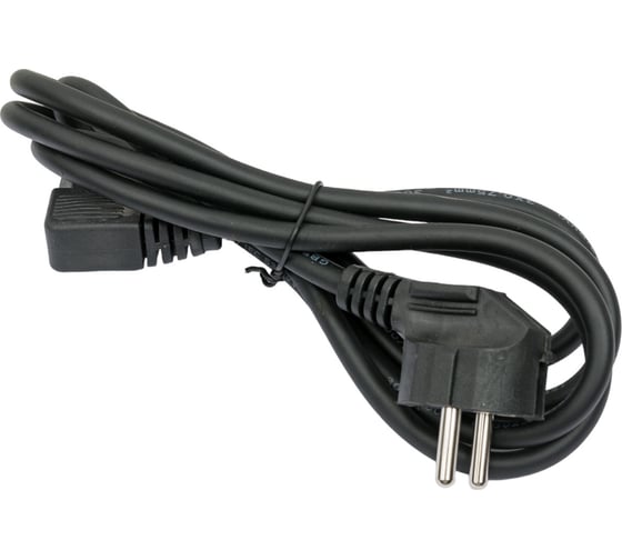 Изображение товара Кабель питания Ripo 1.8м, schuko-г-образный штекер c 13 (3-0.75 mm2) 10a, черный, угловая вилка, с заземлением 003-910016