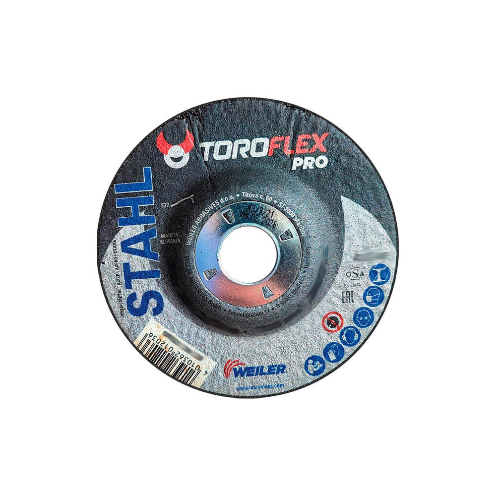 Изображение товара Круг шлифовальный по стали F27 125x6.5x22.23 мм A24S-BF PRO TOROFLEX