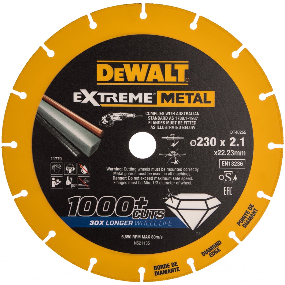 Отрезной алмазный диск по металлу Dewalt алмазный диск dewalt dt40213 qz 350х25 4 20 мм