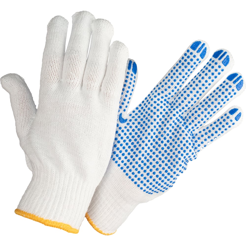 Изображение товара Перчатки из поликоттона КЭС с пвх-покрытием точка размер L, упаковка 12 пар