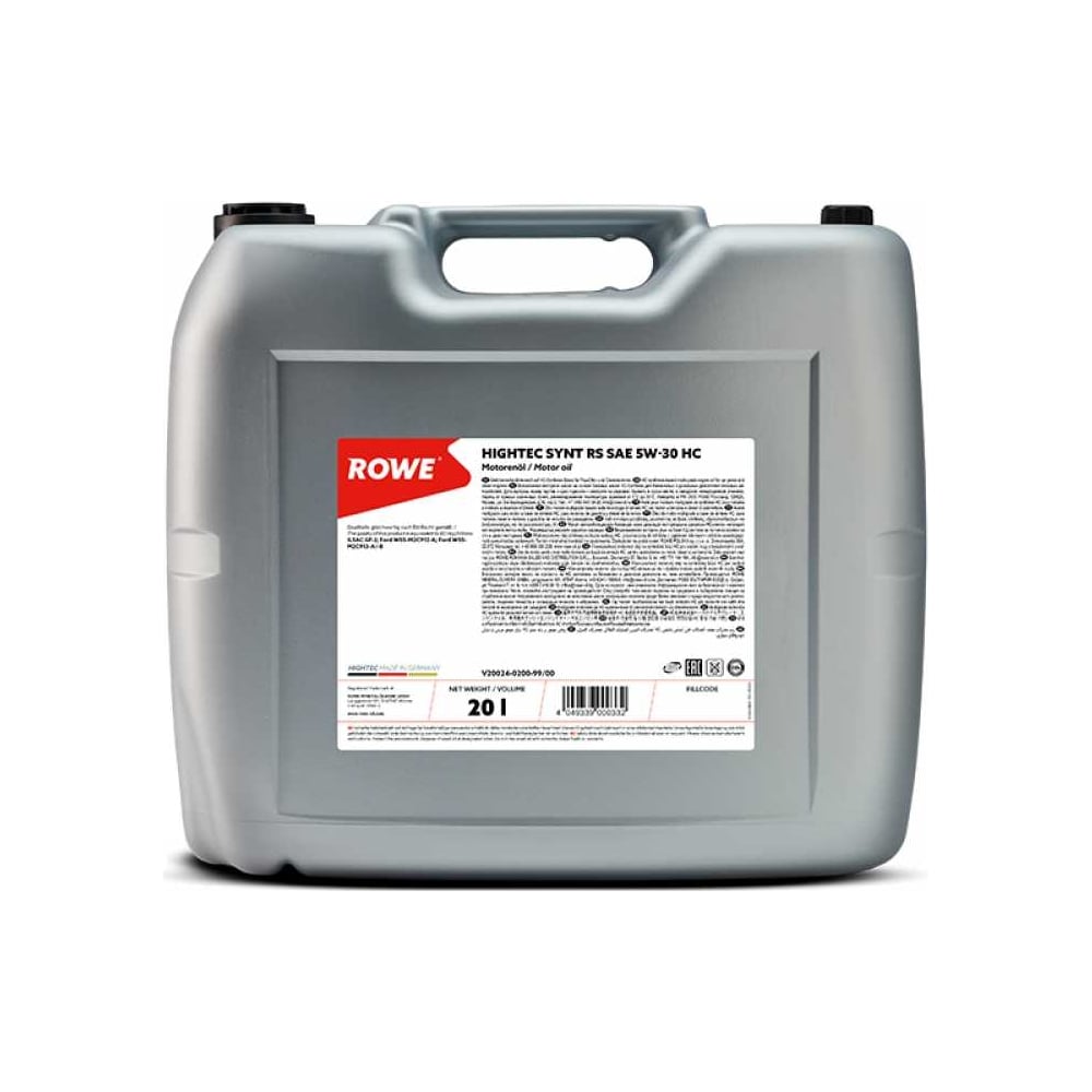 Изображение товара Моторное масло для легковых автомобилей ROWE HIGHTEC SYNT RS 5W-30 HC 20л