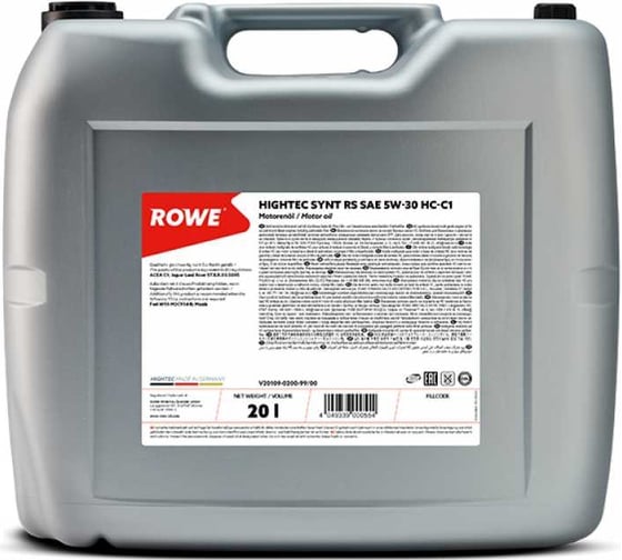 Изображение товара Моторное масло для легкового транспорта ROWE HIGHTEC SYNT RS SAE 5W-30 HC-C1 20109-0200-99