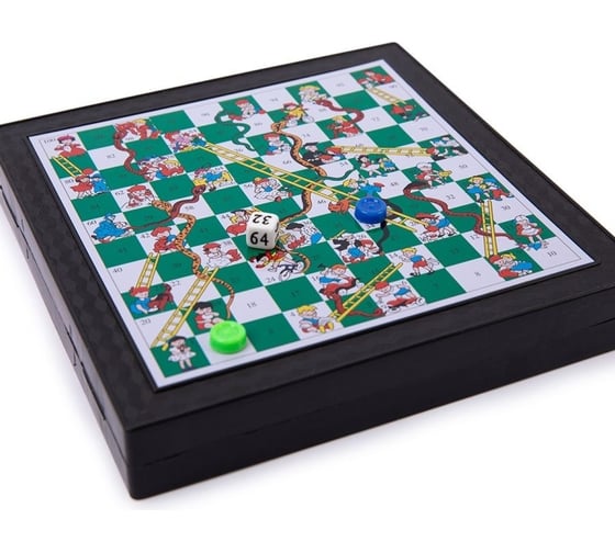 Изображение товара Магнитная игра DELFBRICK DLN-03 5 в 1: шашки, шахматы, лудо, змеи и лестницы, нарды 696289