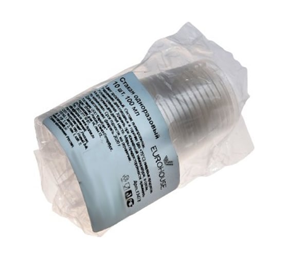 Изображение товара Одноразовый стакан EUROHOUSE 10 шт., 100 мл 13478