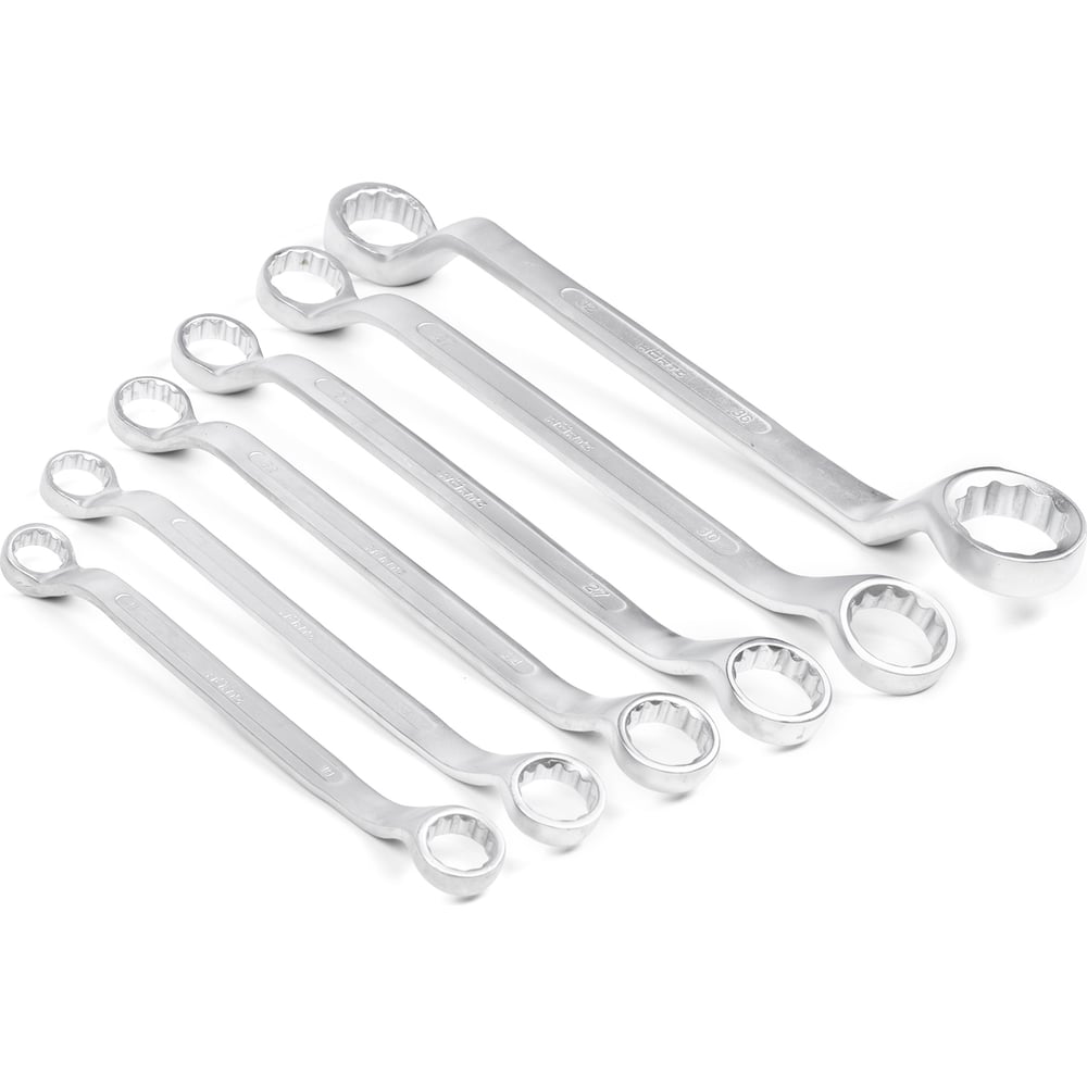 Изображение товара Набор накидных двусторонних ключей Hortz 6 шт., 17-36 мм, хромированный HOR 1094151
