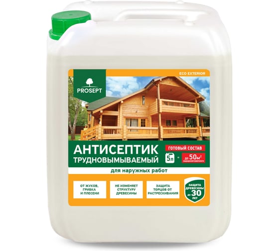 Изображение товара Антисептик для наружных работ PROSEPT ECO EXTERIOR Готовый состав 5л 013-5