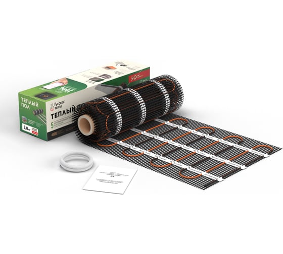 Изображение товара Нагревательный мат под ламинат/плитку/линолеум Русское тепло Теплый пол 3 кв. м, 480 Вт 2285211