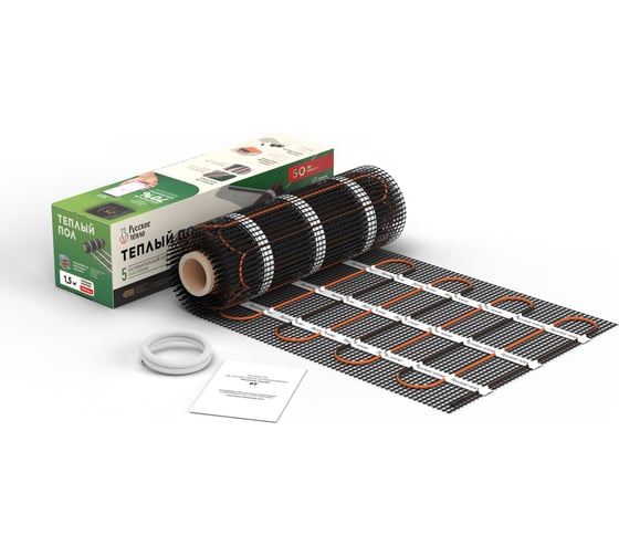 Изображение товара Нагревательный мат под ламинат/плитку/линолеум Русское тепло Теплый пол 1.5 кв. м, 240 Вт 2285208