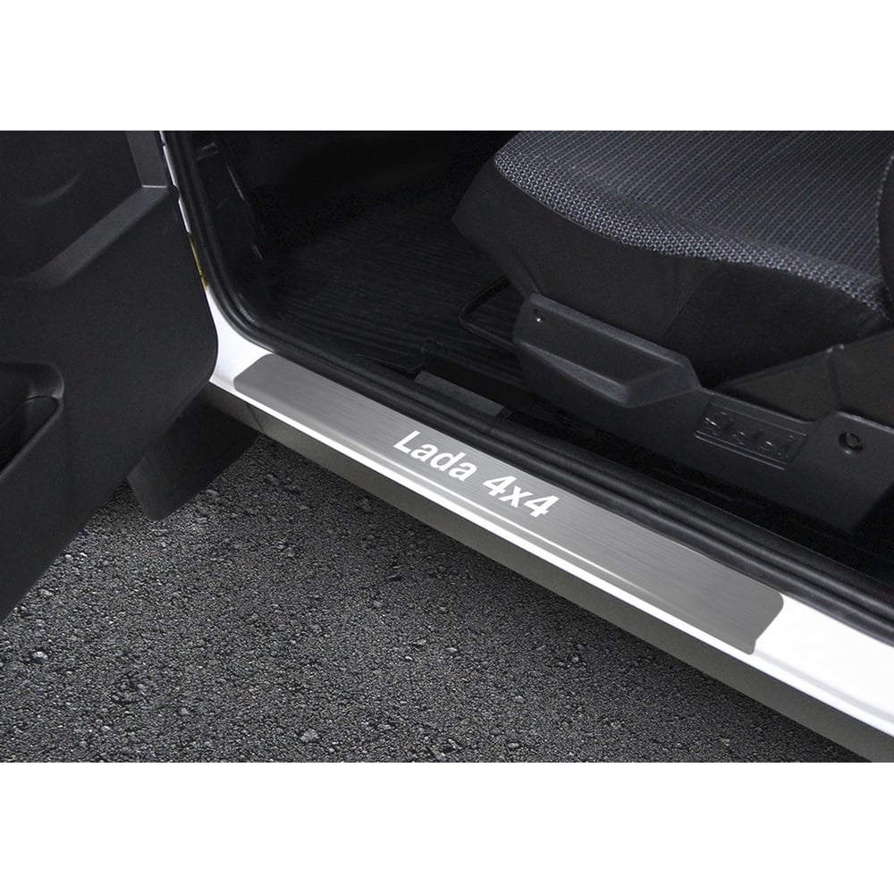 Изображение товара Накладки на пороги Rival для Lada 4x4 2121 из нержавеющей стали